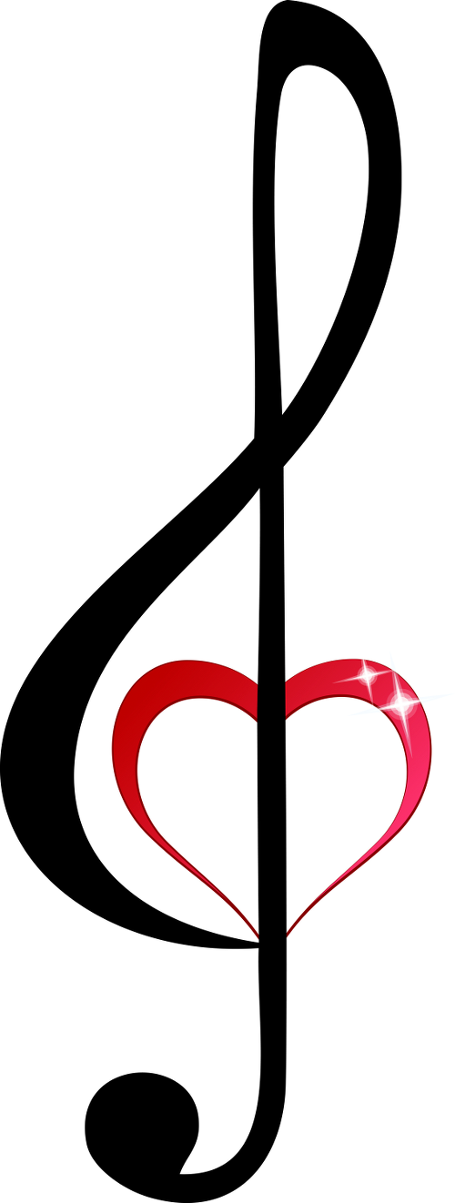 Shiny heart treble clef 30177434